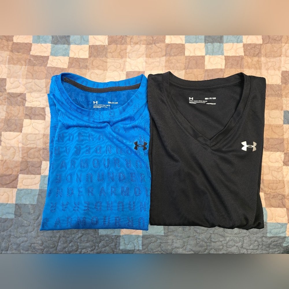 Under Armour Blue and Black T-Shirts